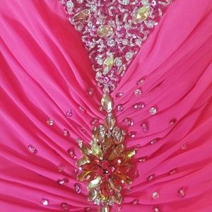 Hot pink prom dress formal gown 6